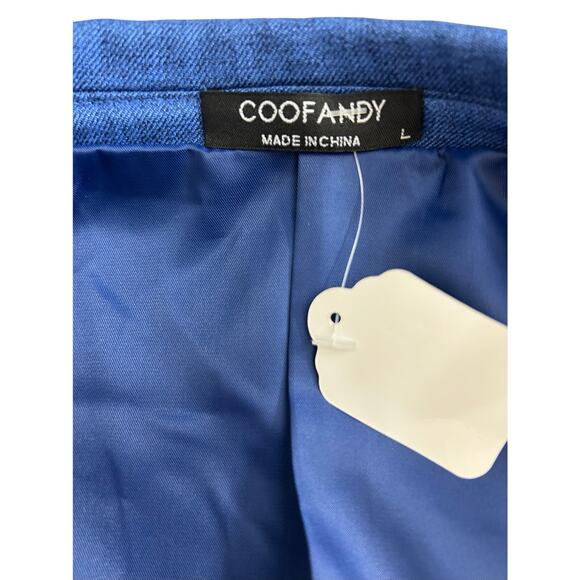 Men’s Blue Blazer Sport Coat Modern Slim Fit Jacket One Button - Picture 4 of 5